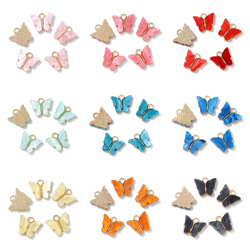10 шт./партия, богемные Разноцветные Подвески-бабочки
