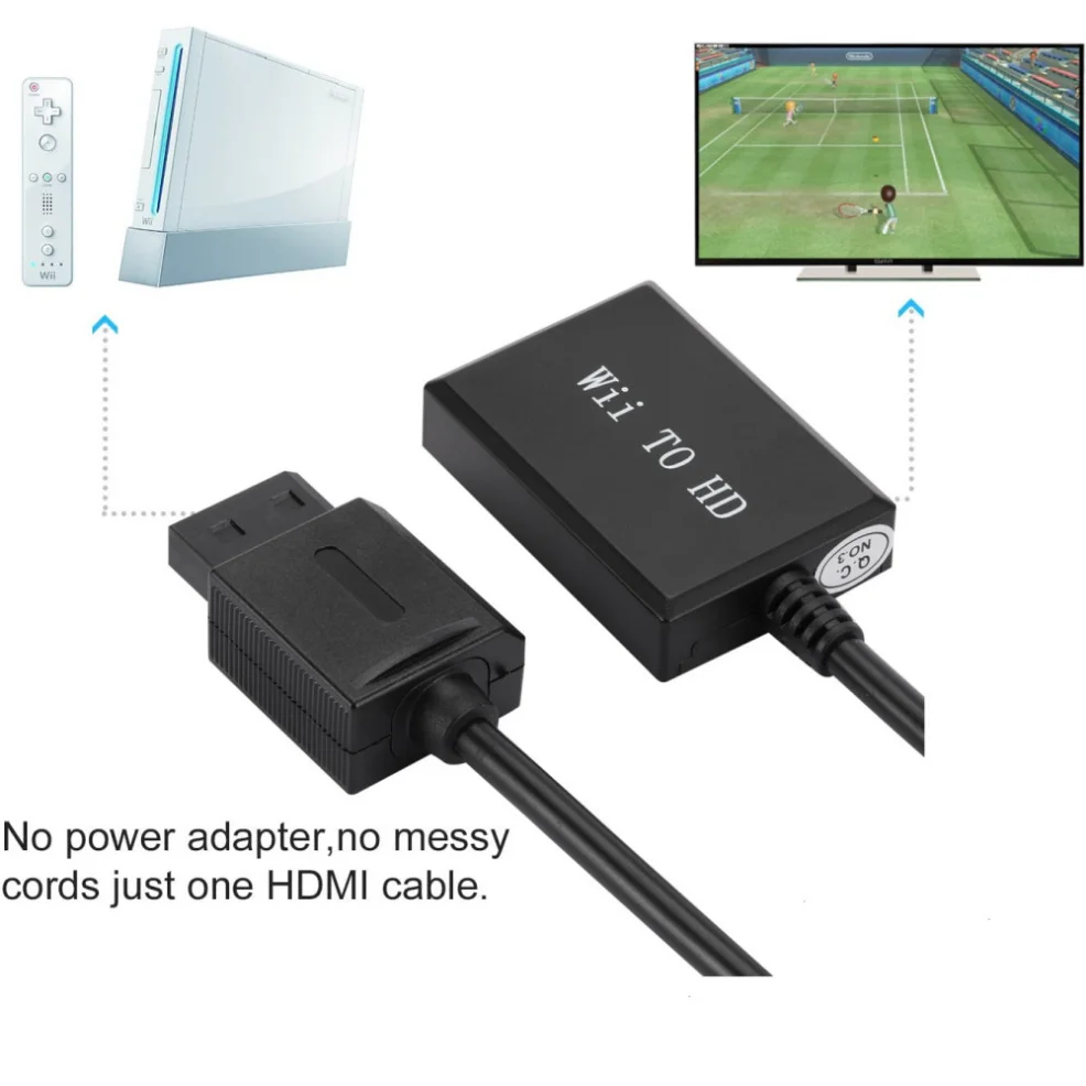 HD 1080p Wii To HDMI-compatible Converter Adapter Full HD 1080p 720p Wii to HDMI