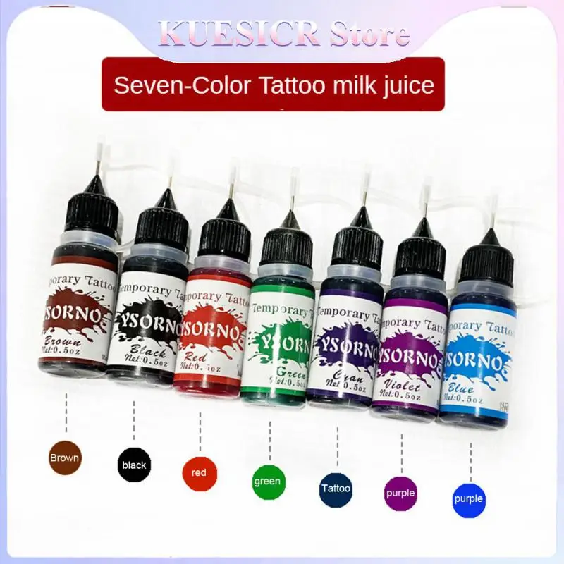 7 Color Non-abras Temporary Tattoo Cream Women Men's Child Fake Tattoo Semi Permanent Ink Art Painting DIY Fake Freckles tattoo ink tattoo ink pigment