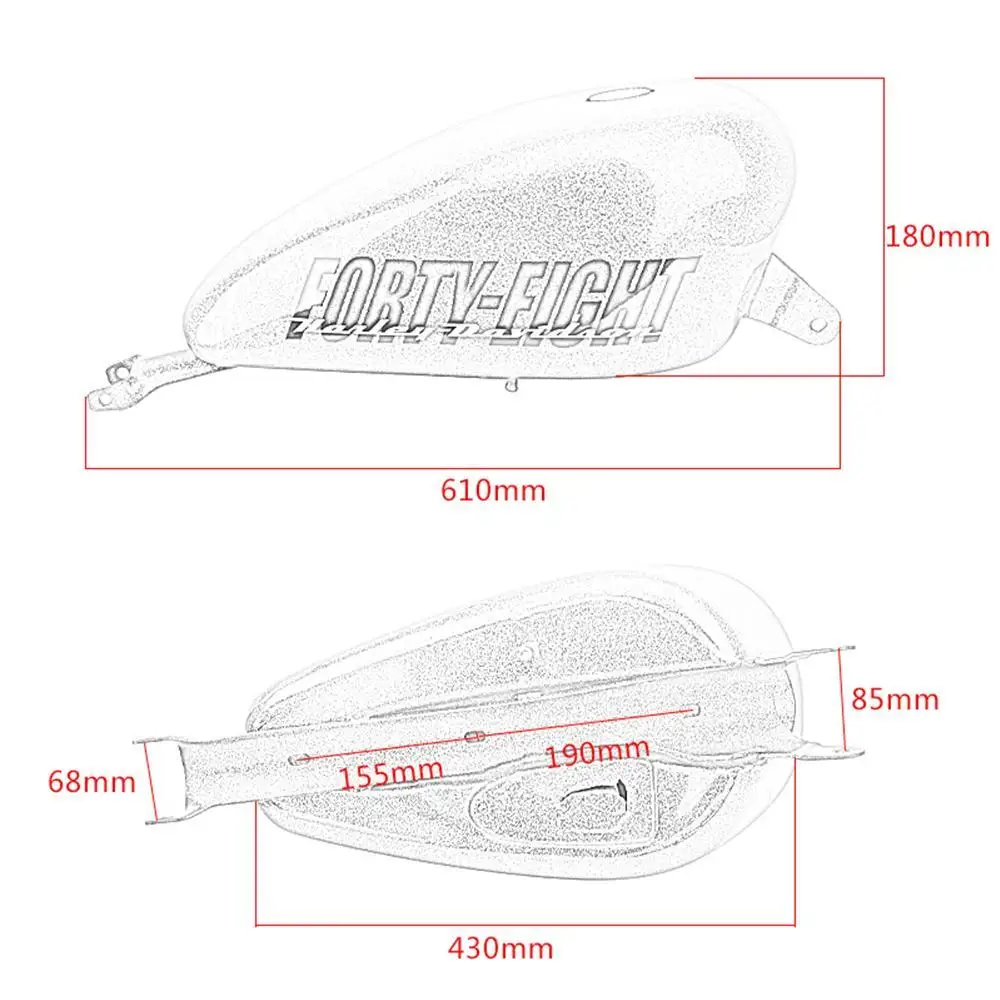 Galon motocyklowy olej opałowy zbiornik paliwa Cafe Racer czterdzieści osiem zbiorników zmodyfikowany motocykl dla Harley Sportster Iron XL 48 883 1200