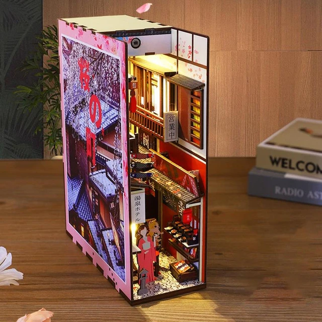 Maisons De Poupées En Bois Illuminées, Puzzle 3d, Bibliothèque Avec  Insertion Diorama, Bricolage Miniature, Serre-livres, Jouets Cadeaux -  Serre-livres - AliExpress