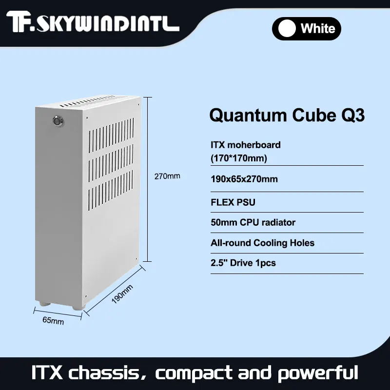 Корпус для комп’ютера Mini ITX для NAS/Home Server A4 Корпус для комп’ютера 3.2L Менший міні-ядерний дисплей Форма коэффициента шасі Flex PSU Комп’ютер своїми руками