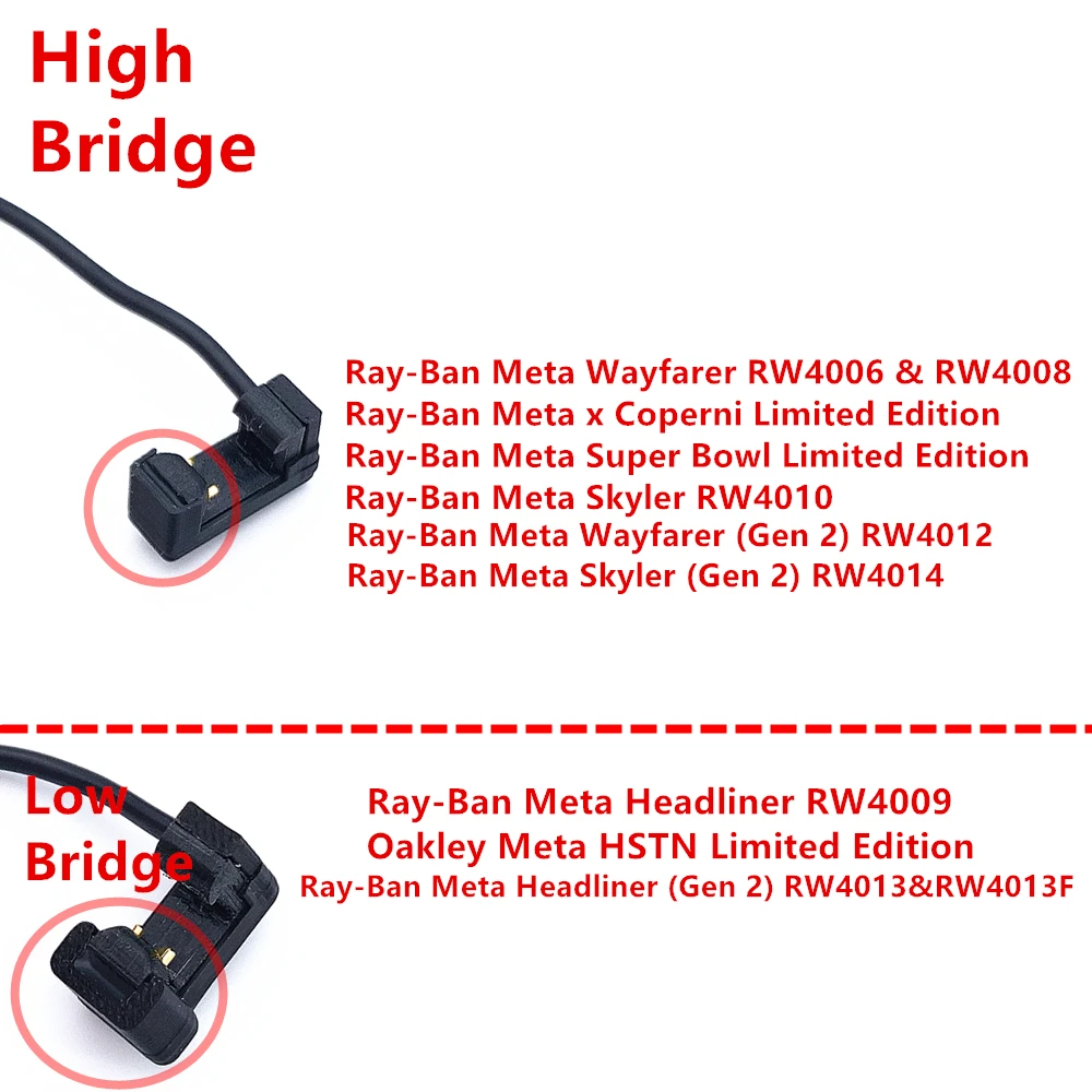 USB / Type-C Charging Cable support Direct Charge Without Case & Continuous Power for Ray-Ban Meta Smart Glasses Rayban AR charging cable usb cable charger