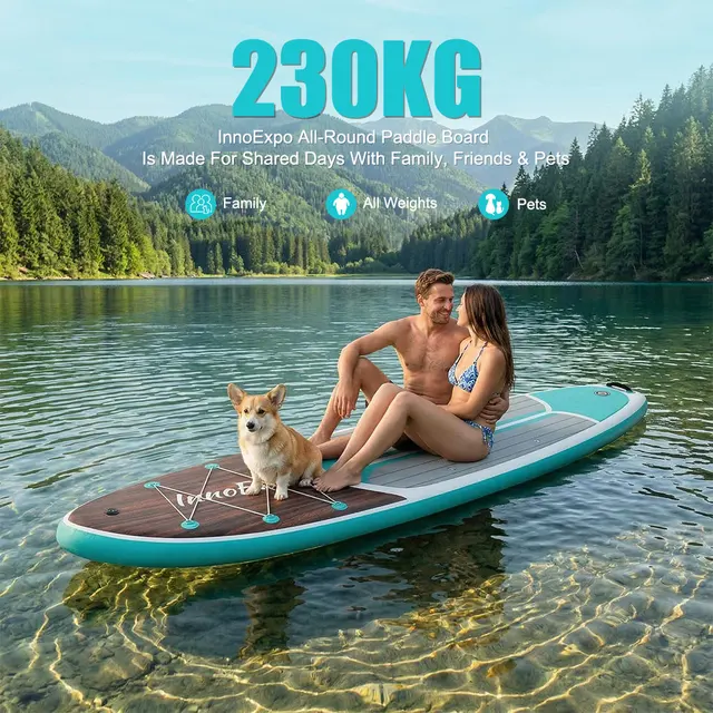 20683-d496e6.jpg InnoExpo Inflatable Stand Up Paddle Board for All Skill Levels with Premium SUP Paddleboard Accessories,Non-Slip Comfort Deck