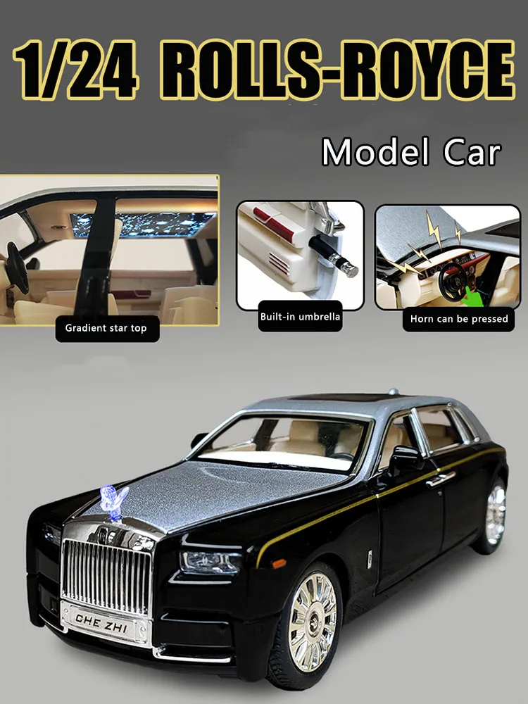 Nuovo 1:24 Simulazione Rolls-Royce Phantom Model Alloy Metal Car Model Ornaments Luxury Car Sedan Children'S Toy Car Boy Collection