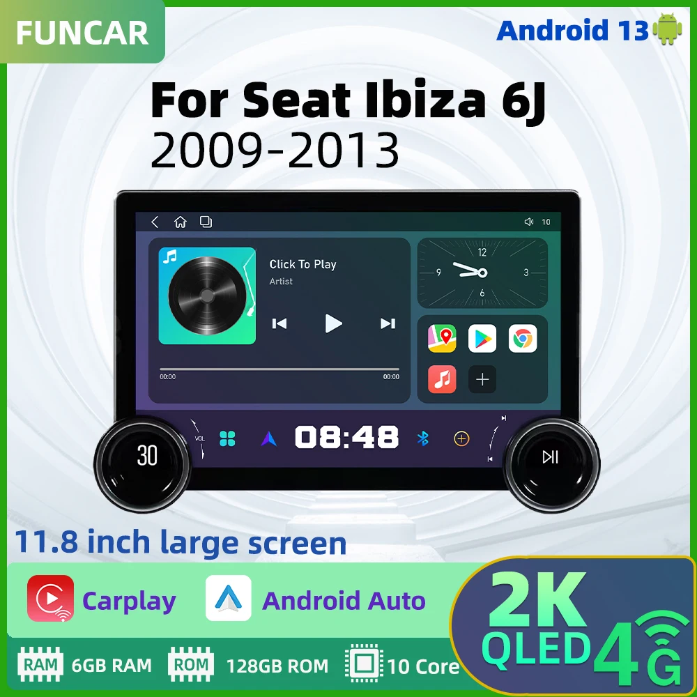 Kit Autoradio Double 2 Din Pour Seat Leon 5F / Ibiza 6P - Compatible MIB II - NEUF