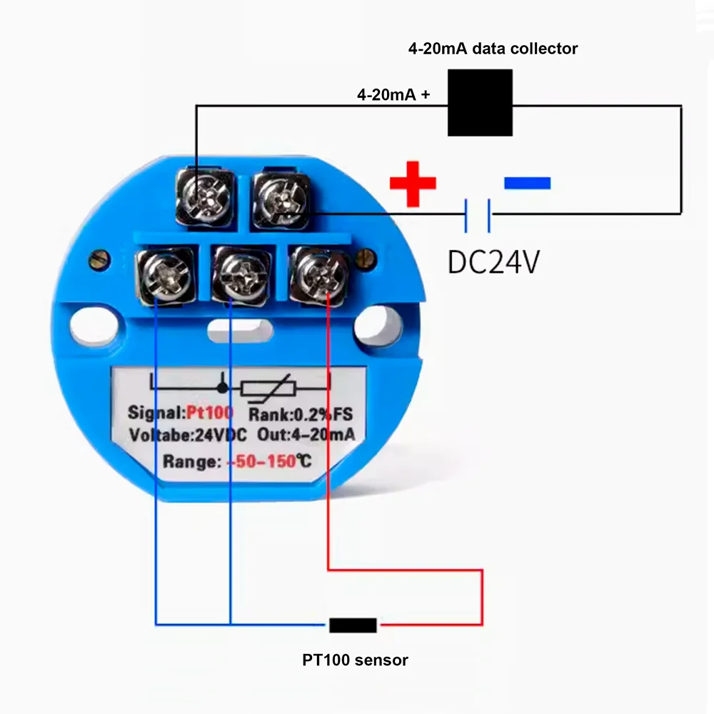 K, PT100, PT1000 Temperatursensor übertragen zu RS485, 4-20mA RTD Thermoelement Temperaturerfassungsmodul – Detail 2