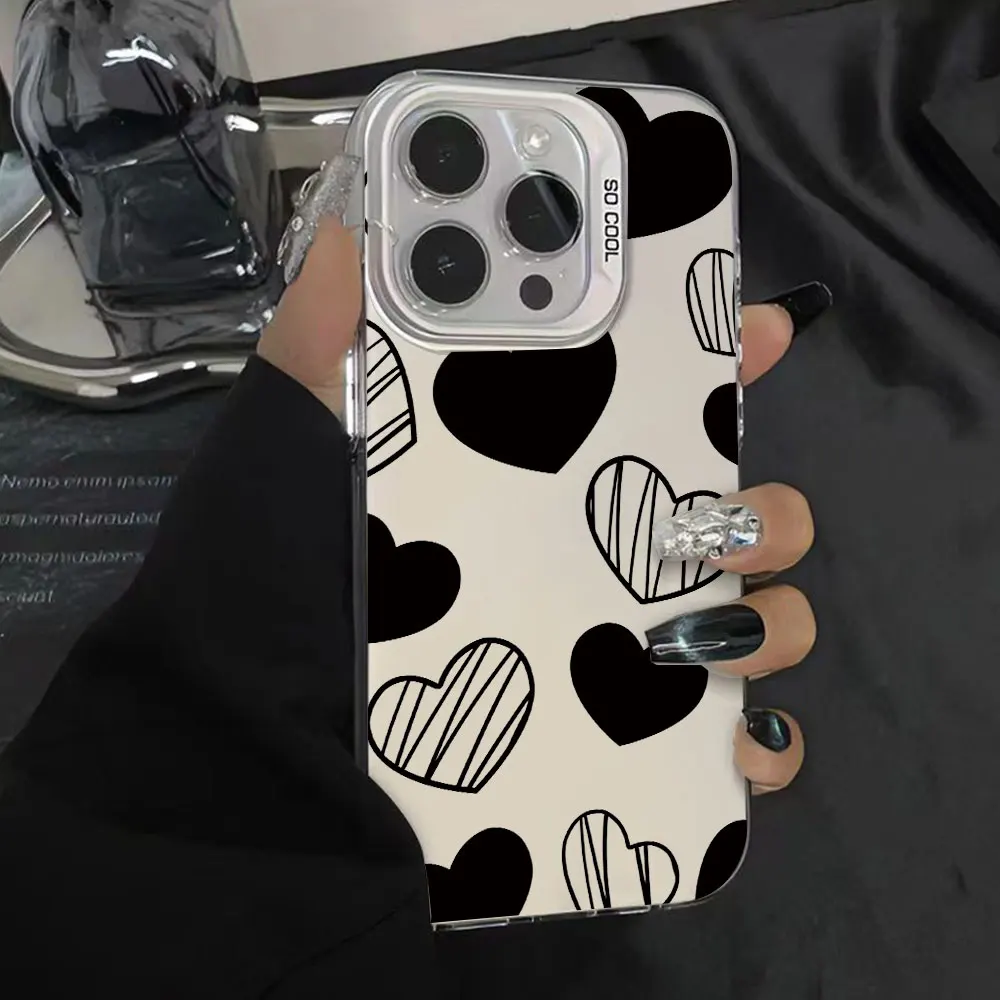 Elegant Love Heart Shockproof Phone Case - Luxury Protective Cover