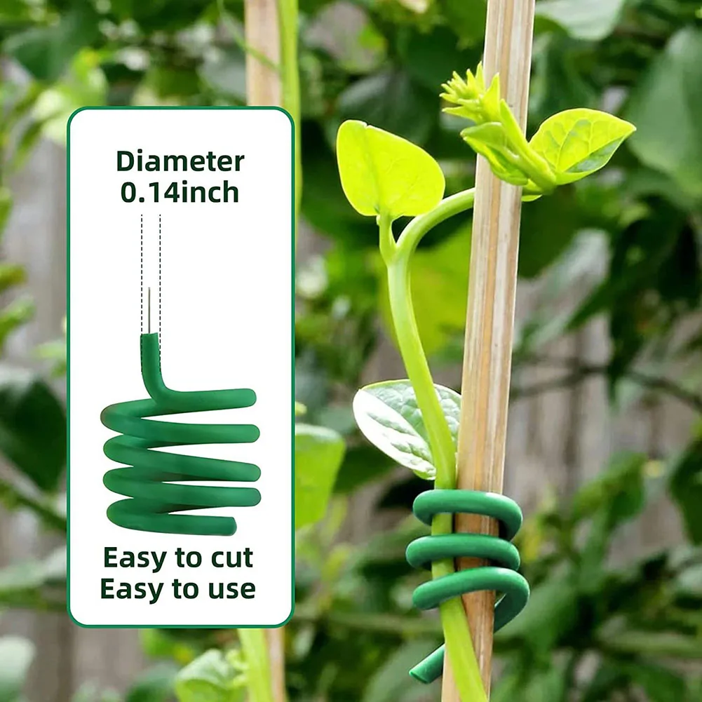 Plant Twine 8m/10m Garden Support Wire Cable Tie Reusable Rubber Coated Steel Wire