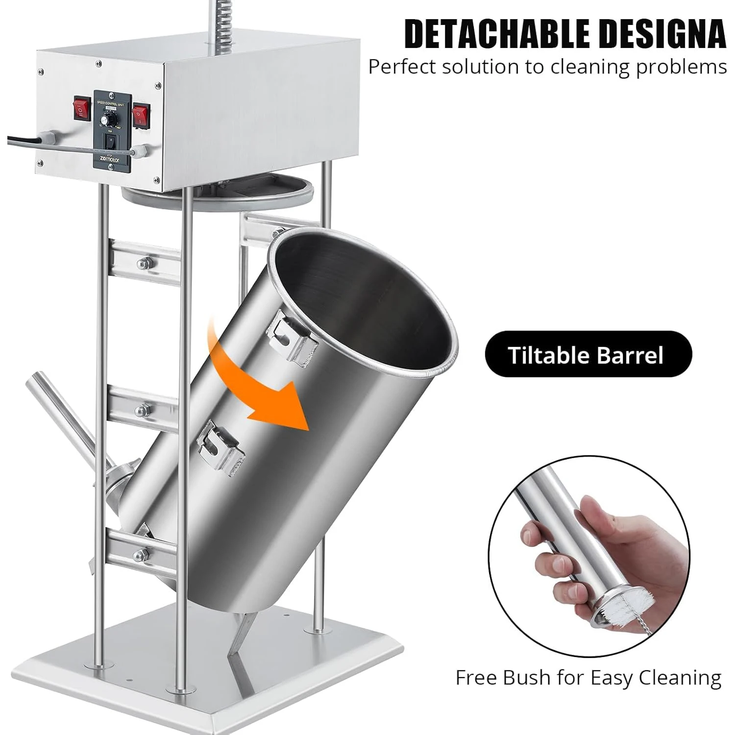 25 L Electric Sausage Stuffer Vertical Meat Stuffer Infinitely Adjustable Speed Upright Sausage Stuffing Machine for Commercial