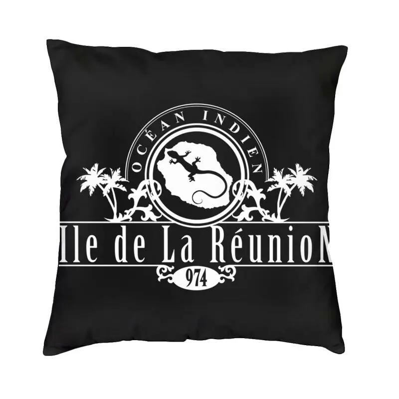 

Custom La Reunion Et Margouillat White Logo Square Throw Pillow Cover Home Decorative 3D Two Side Printing Cushion Cover