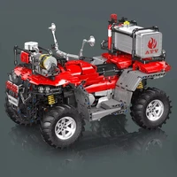 2100Pcs Technical Remote Control ATV Fire Department Motorcycle Building Blocks Set Motors Car Model Toys For Kids Gifts Boys 3