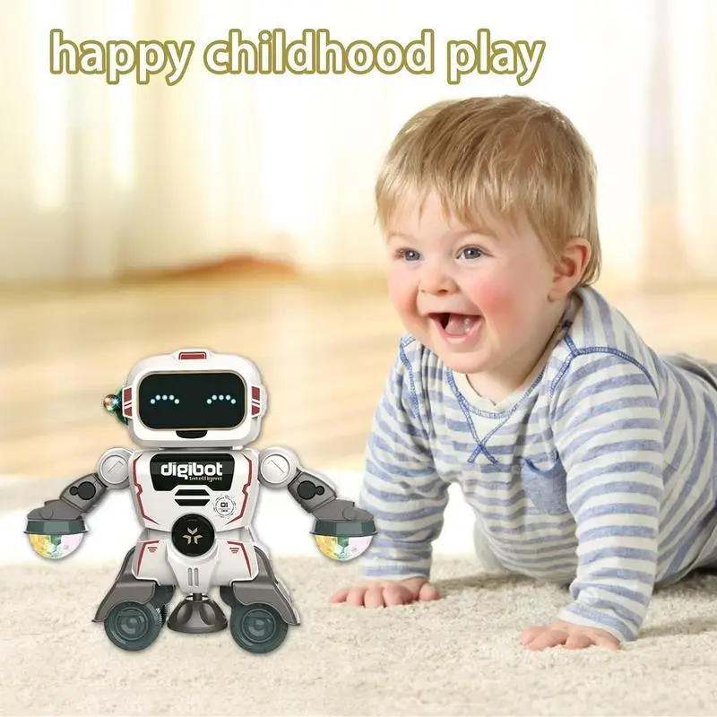 360 Spinning Music Dancing Robots With Colorful Lights For Kids, Toddlers Smart Interactive Electronic Toys_voghion.com