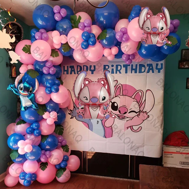 1Set Disney Pink Lilo&Stitch Birthday Party Decorations Balloons Children's  Birthday Decoration Baby Shower Party Gift Supplies