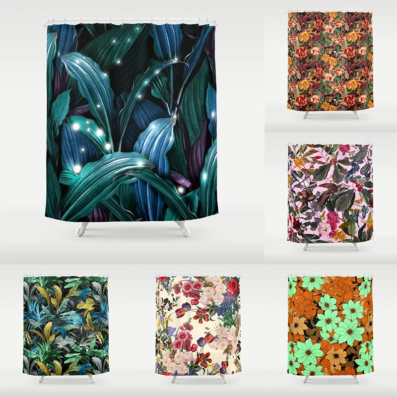 

Абстрактное растение Птица Животные цветы искусственная занавеска для ванной домашний декор Водонепроницаемая Ванна индивидуальный душ