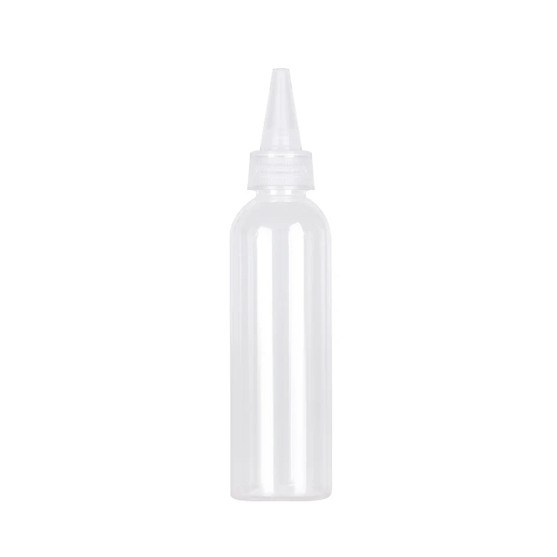 Bouteille à col pointu en plastique transparent, bouteille à bouche pointue, petite peinture aquarelle sous-emballée, compression, 20 ml, 30 ml, 50 ml, 100ml, 1 pièce, 2 pièces