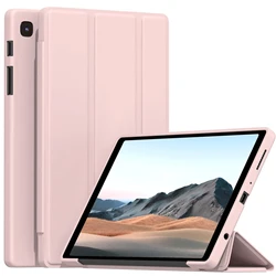 Ultra - Slim Tri - Fold Stand Case for Tablets - Lightweight Soft Back Shield (Pale Pink)