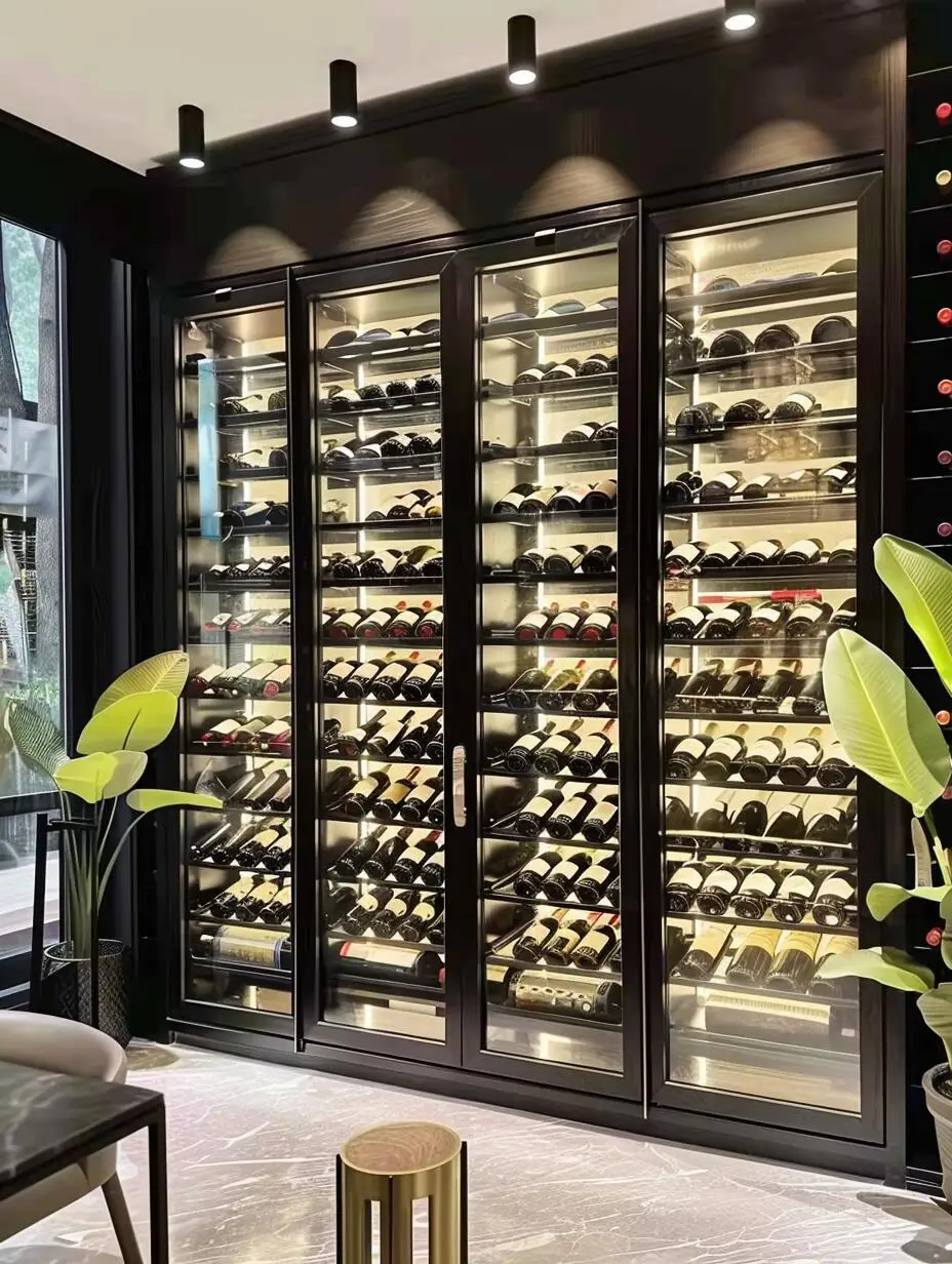 Italian Luxury Design Wine Refrigerator Cooling Cabinet Underground Wine Cellar Cabinet Cigar Storage Factory