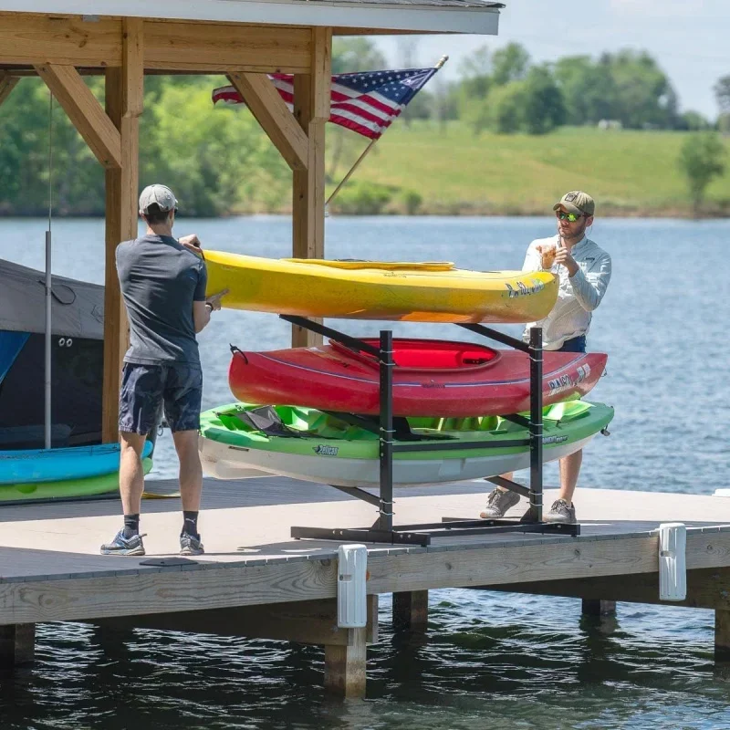 Freestanding G-watersport kayak and sup outdoor storage rack, heavy duty adjustable weatherproof stand