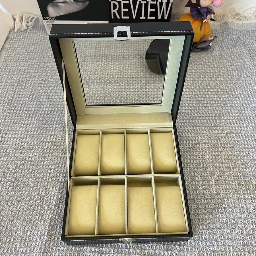 6/8/20-Slot PU Leather Watch Box with Glass Lid, Traditional Style Watch Storage Organi... - SKU WSO01701 - UGI Packaging