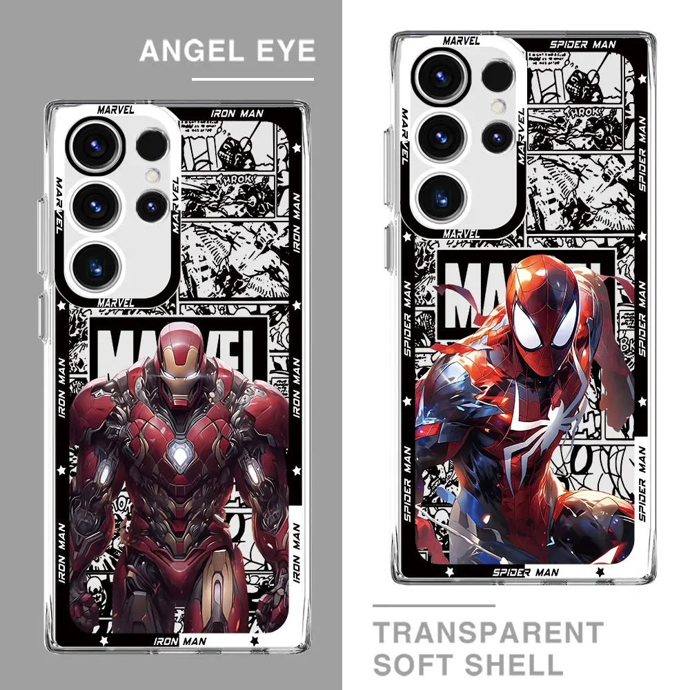 Custodia Marvel Spider Man Iron Man Per Samsung Galaxy S20 Fe S24 Ultra S21 S22 Plus S23 Fe S24 Plus Copertura Paraurti Morbida Trasparente