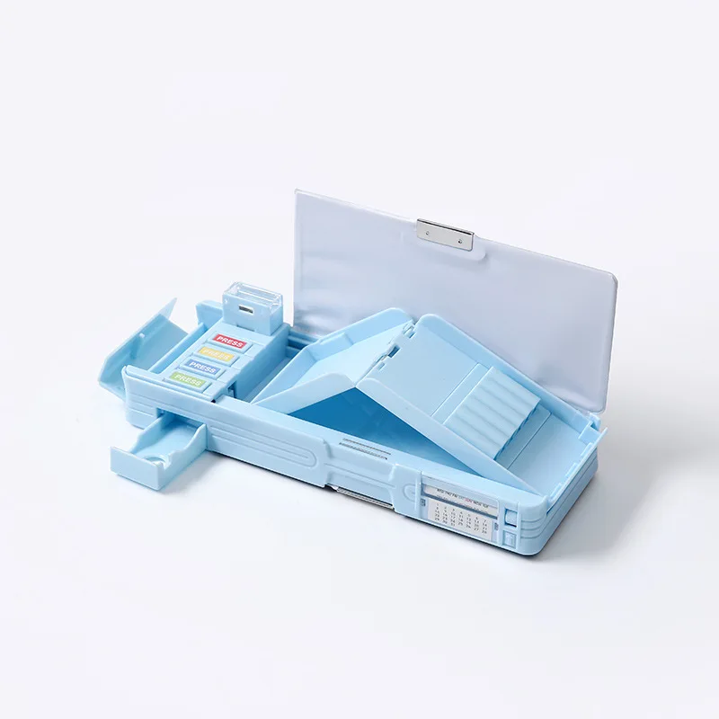 초등학생을 위한 다기능 이중 레이어 대용량 필통, 귀엽고 스타일리쉬한 문구류 수납함
