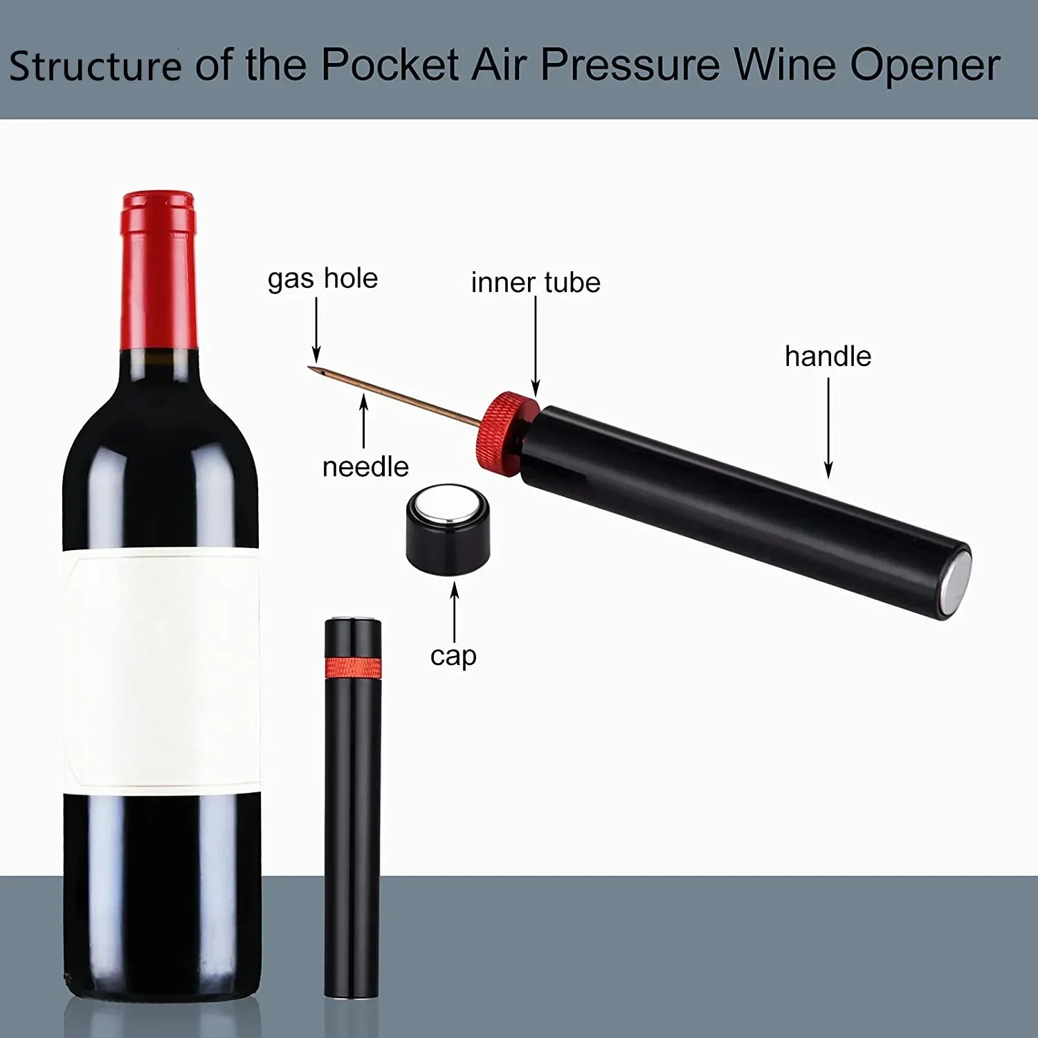 Portable Wine Opener Wine Air Pressure Pump Bottle Corkscrew Opener Tools  Bar Accessories for Home Restaurant Party Wine Lovers - AliExpress