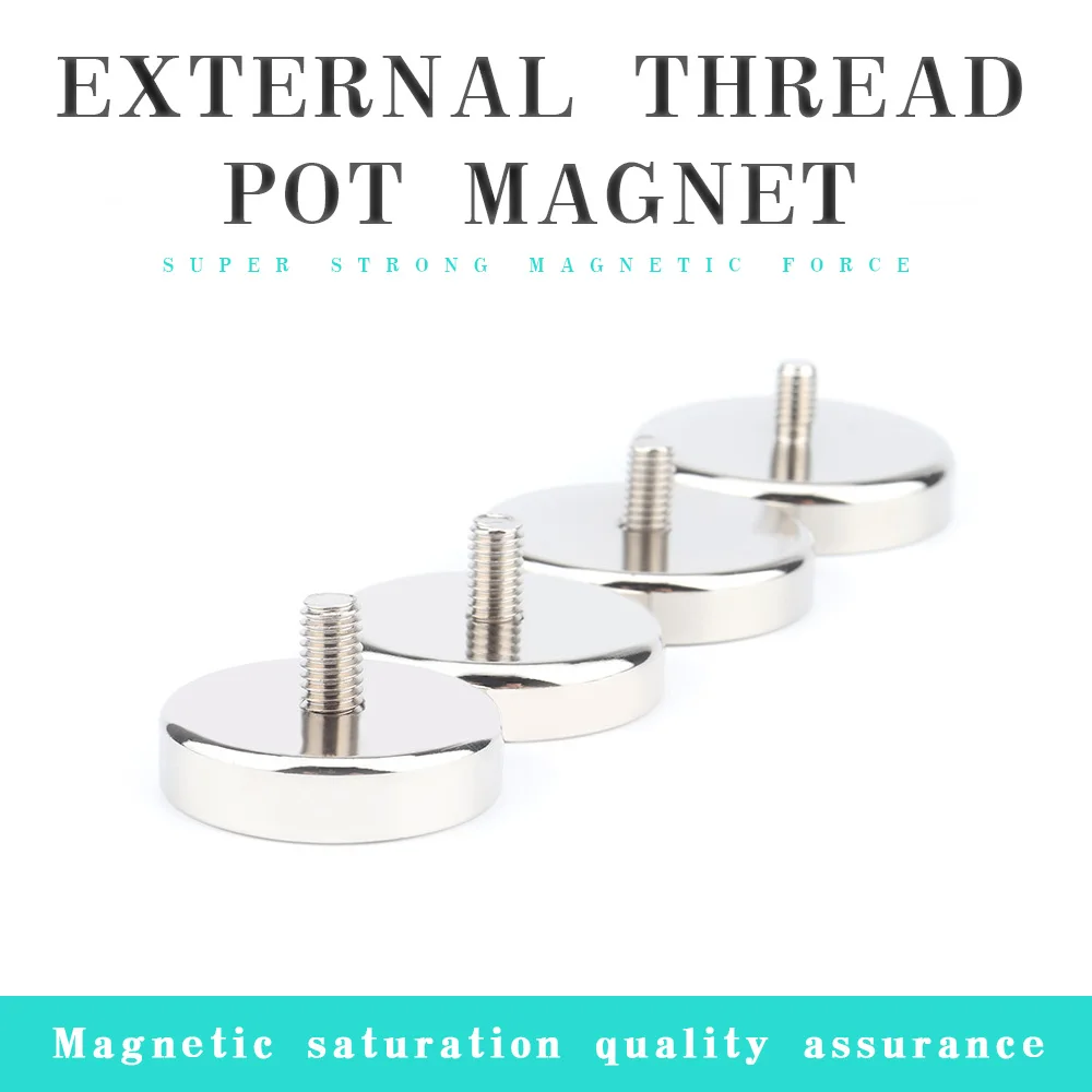 Pot magnétique à filetage externe, néodyme, fer, bore, dent externe, ventouse magnétique avec base à vis, bain