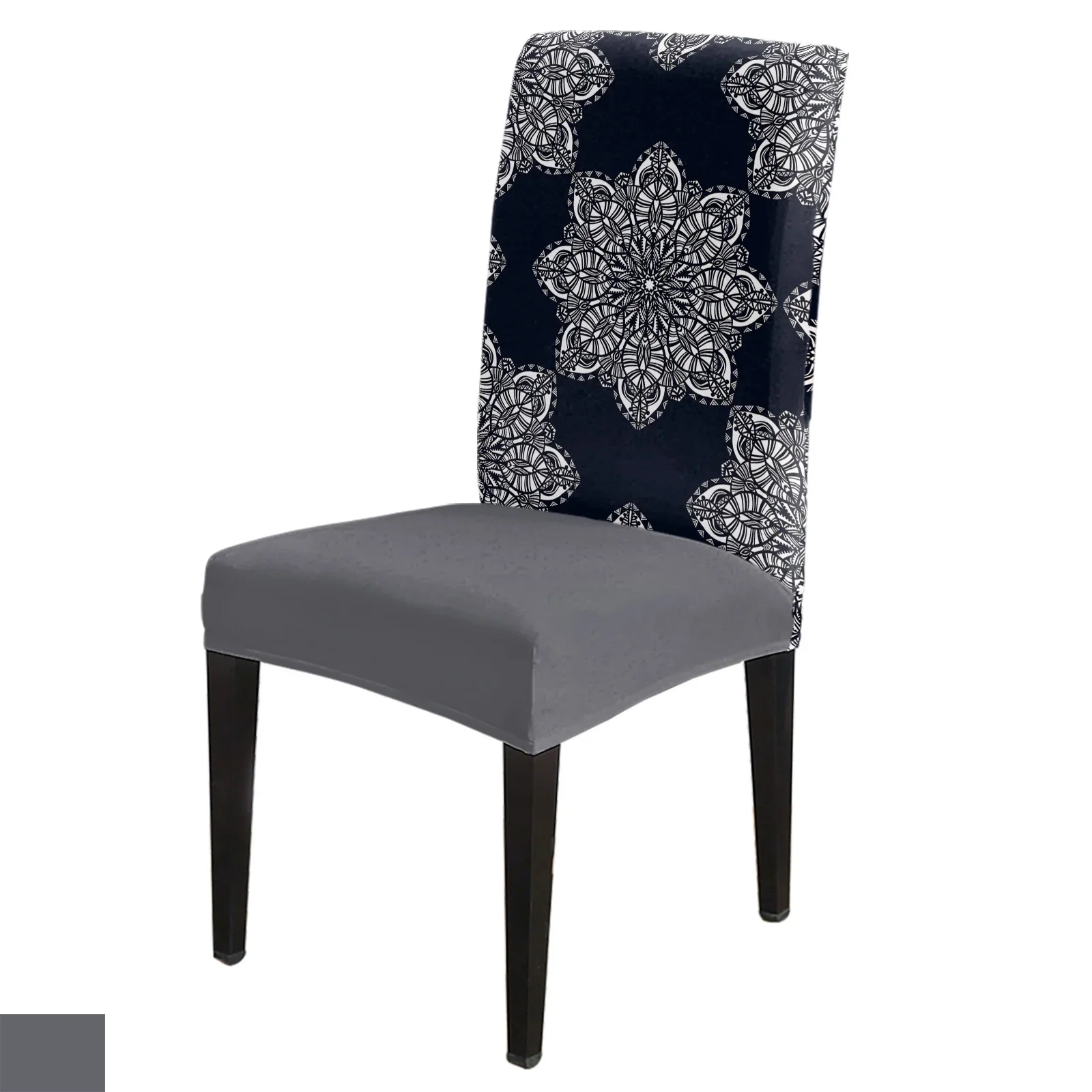 

Mandala Abstract Flower Chair Cover Set Kitchen Dining Stretch Spandex Seat Slipcover for Banquet Wedding Party