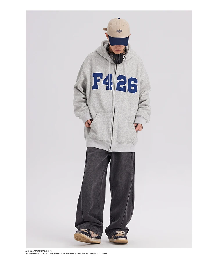 Cardigan Outerwear Adult Loose Cotton Casual SolidColor Letter Jacquard Fashion National Fashion Couple Basic Style All-Matching