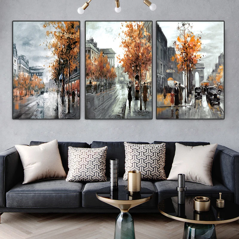 French Style Posters Aesthetic Landscape Canvas Painting Home Living Room Accessories Dropship Canvas Prints Geometric Wall Art - Painting & - AliExpress