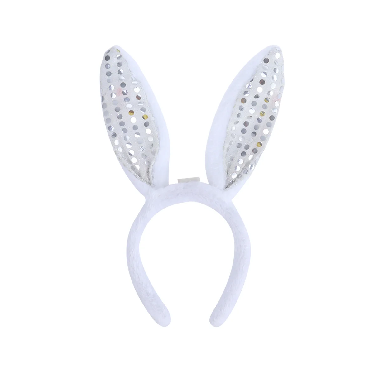 

LED Bunny Ear Headband Flashing Sequins Rabbit Ear Hair Hoop Heardwear for Easter Christmas Party