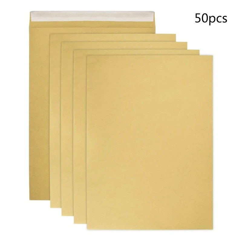 

Конверт А4, 50 шт., пакеты для хранения файлов, 9,01x12,75 дюйма, емкость 100 листов, самоклеящиеся для офисных школьных