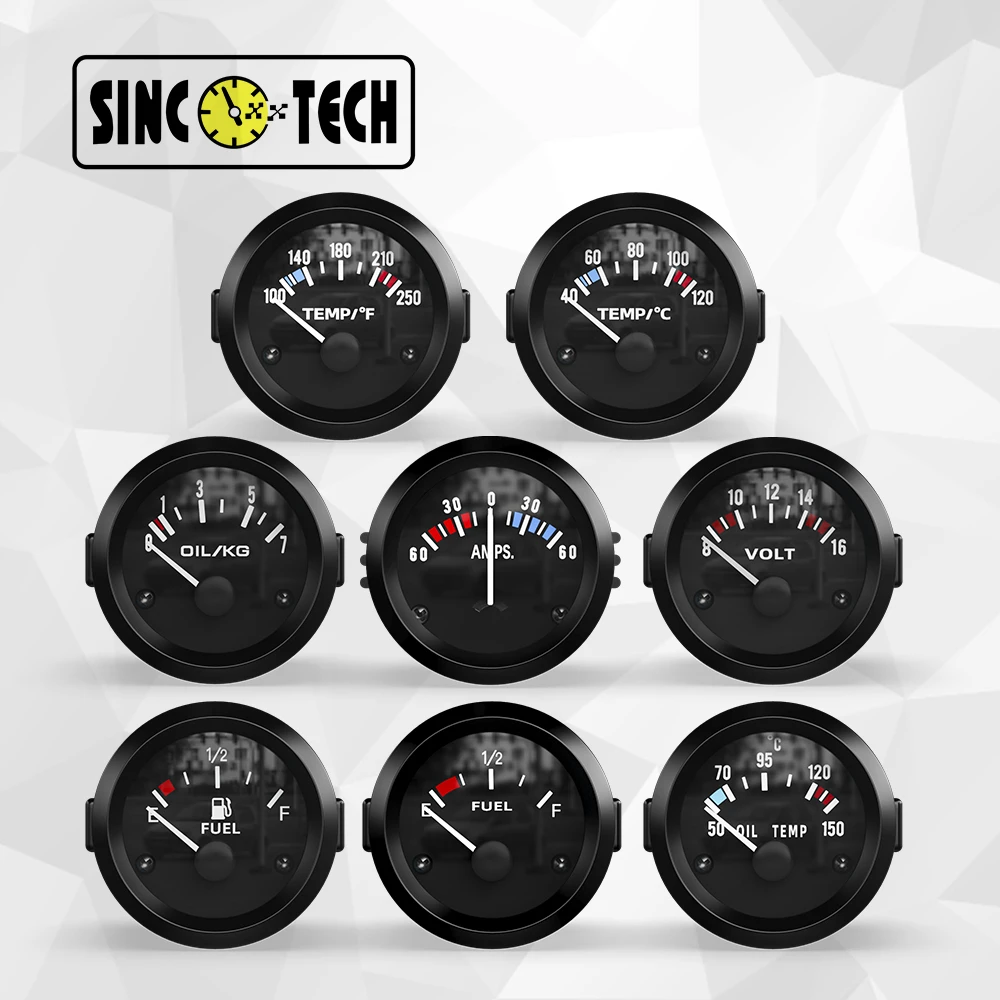 52mm Sincotech 201 Series Car Gauge Water Temp Oil Pressure Amp Fuel