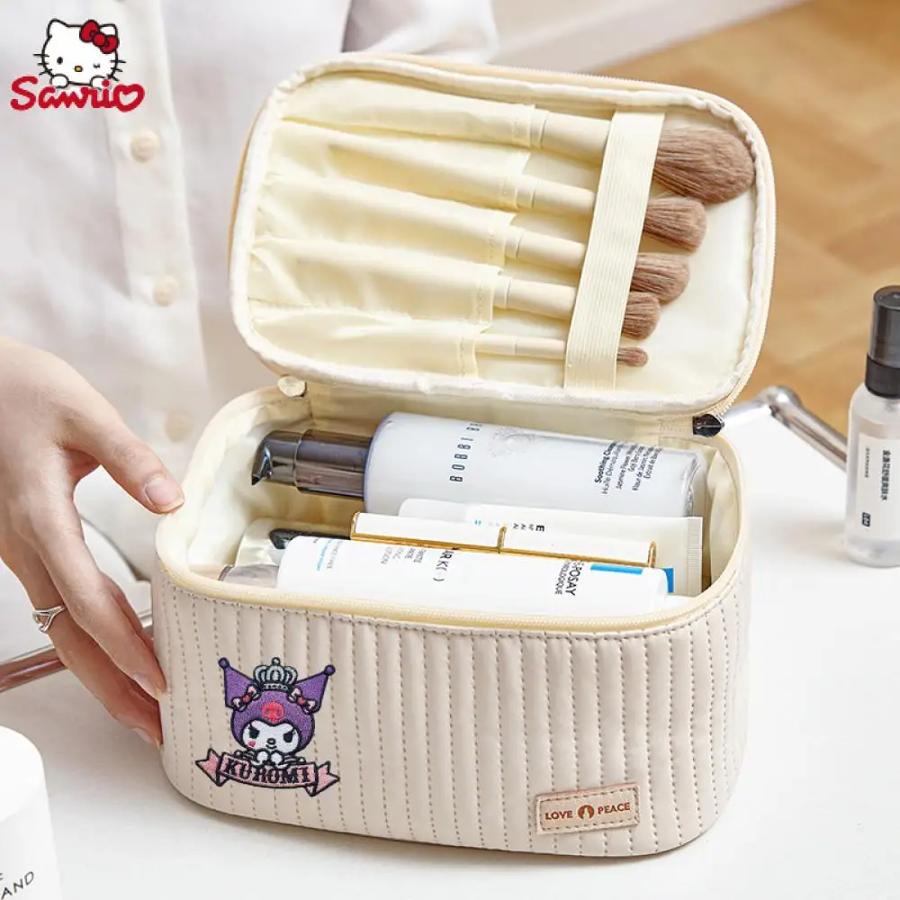 

Kawaii Sanrio Kuromi женская сумка для макияжа мультфильм Pu кожаная вместительная водонепроницаемая сумка для хранения портативная дорожная сумка