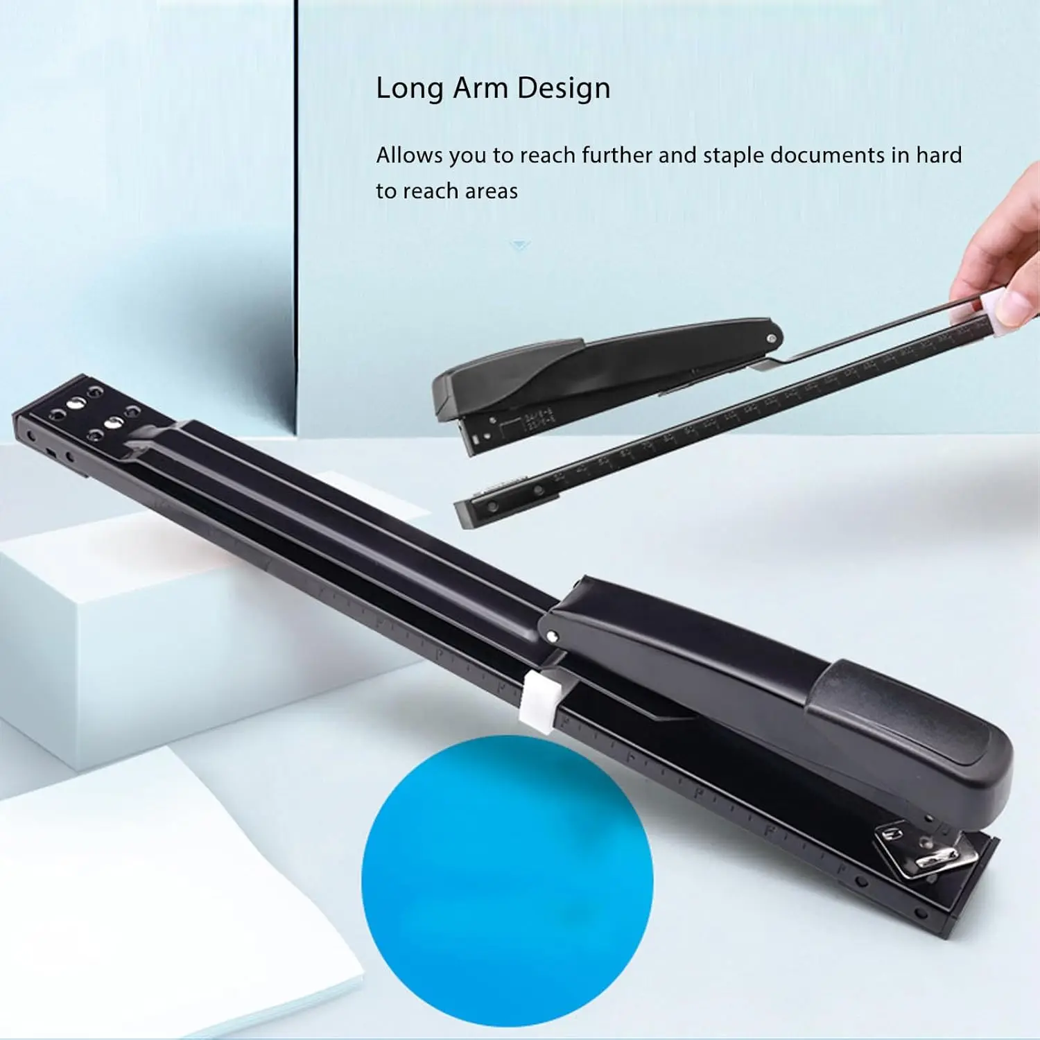 Easily Extendable Stapler, 20-Blade Capacity, Ergonomic Design, Suitable for Home, School, and Office. - 5