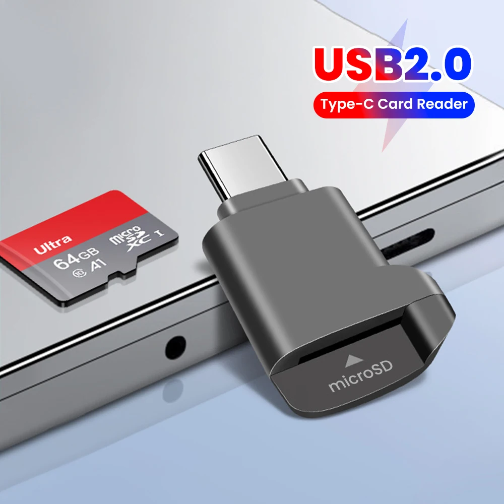 미니 타입 C 카드 리더, 타입 C to TF 메모리 카드 리더, USB2.0 고속 카드 리더 (PC, 노트북, 아이폰17, 16, 삼성용)