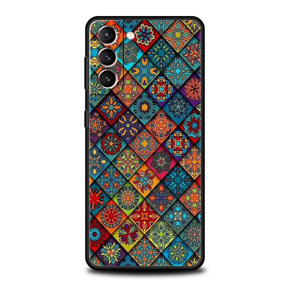 Mandala Flower Totem Silicone Phone Case with Protective Bumper