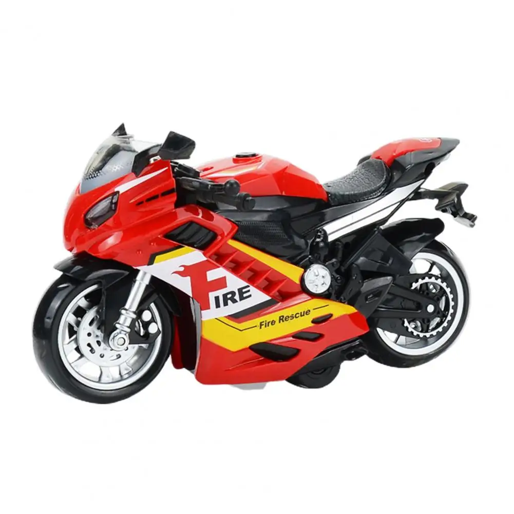 Children Motorcycle Toy Lighting Sound Effects Inertial 3D Effect Entertainment Educational Kids Pull Back Motorbike Model