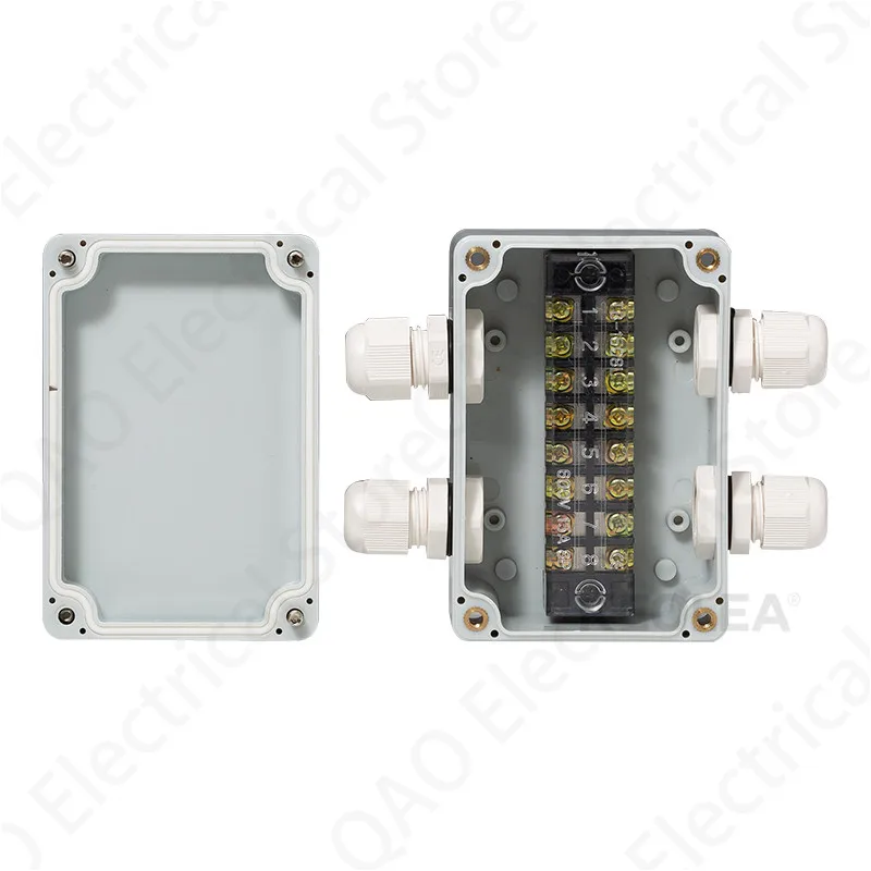 Terminal box plastic household monitoring power supply terminal outdoor waterproof threading cable distribution line sealed box