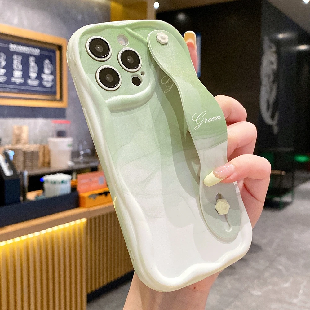 Gradient Wrist Strap Phone Holder Case