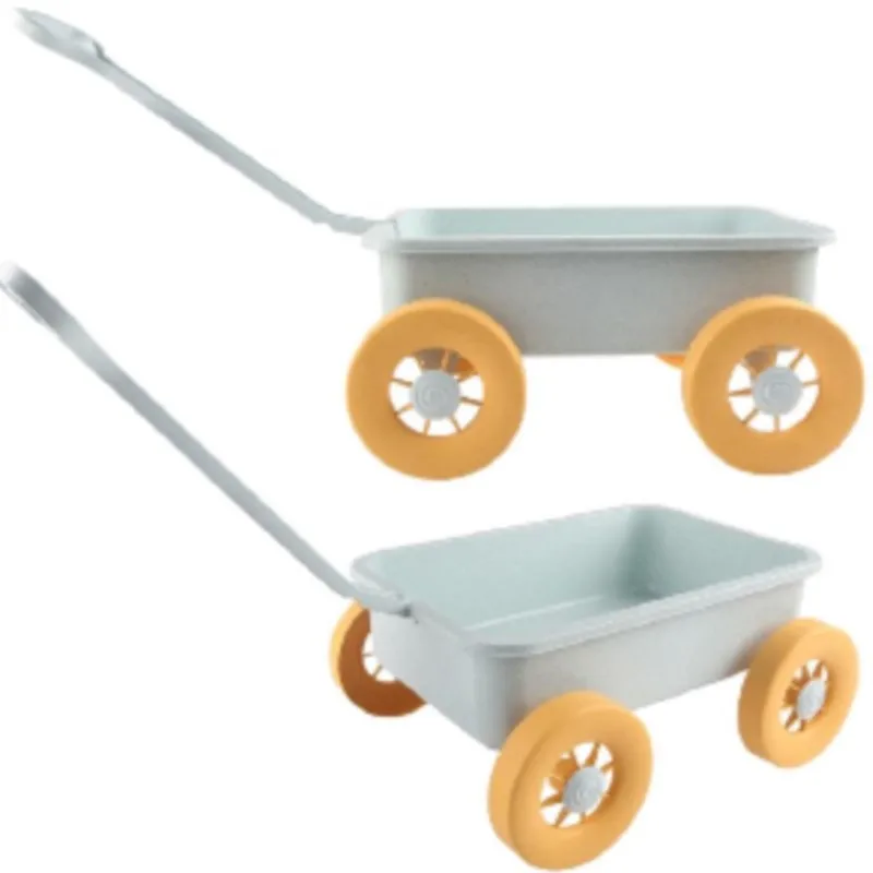 Seashore Beach Outdoor Clinker Toy Hand Pulled Truck Wheat Straw Bulldozer Sliding Little Boy Car Summer Toy