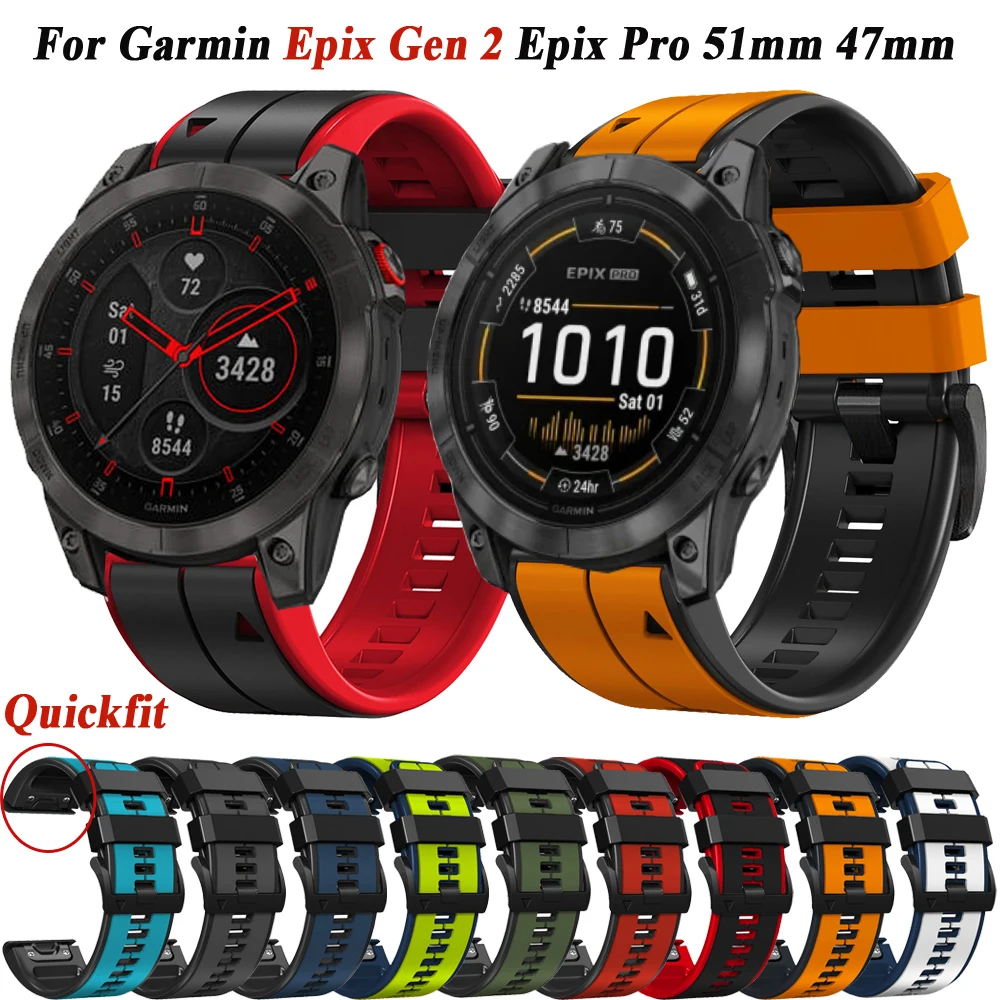 Quickfit 22/26Mm Smart Watch Per Garmin Epix Gen 2 Cinturino Da Polso In Silicone Per Fenix 6 6X Pro 7 7X 5 5X Plus Epix Pro Bracciale Band