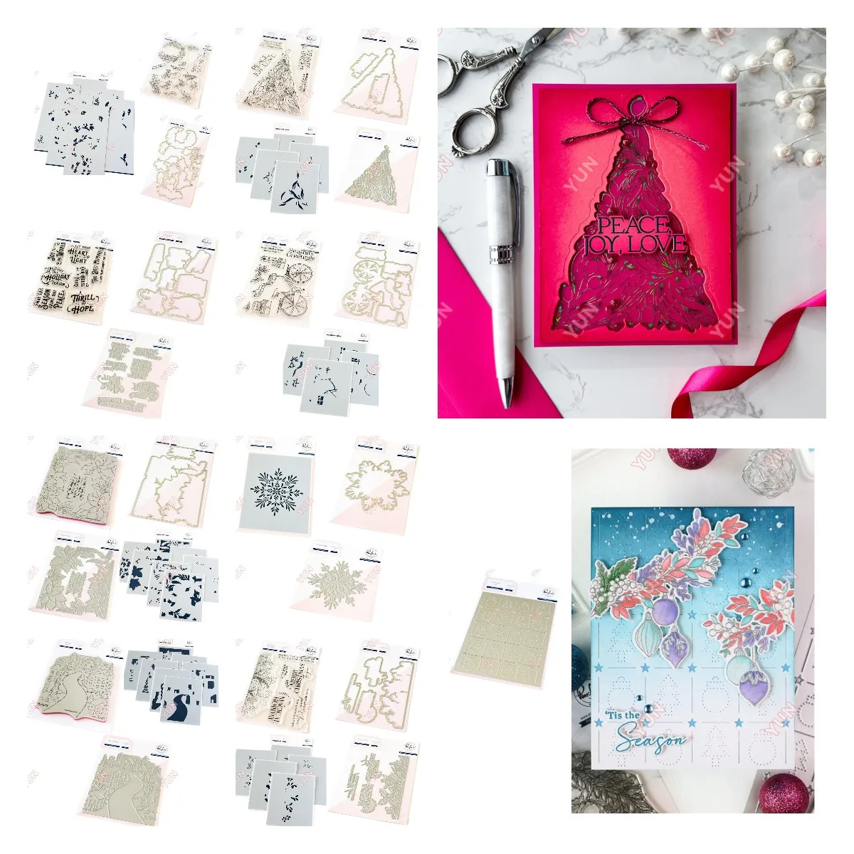 August Holiday Release Christmas Greetings Snowflake Home Grid Frame Hot Foil Dies Flowers Stamps Stencil DIY Scrapbooking Cards