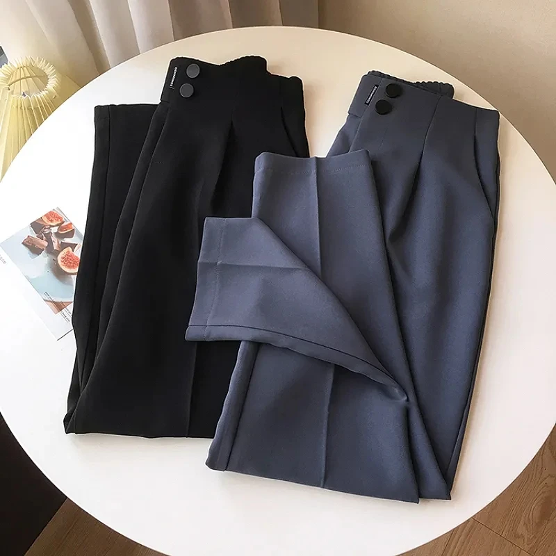 Description Picture 6 of itemCasual High Waist Suit Pants Women Ankle Length Harem Trousers Office Lady Work Pantalones Solid Color Baggy Pant Mother Springg
