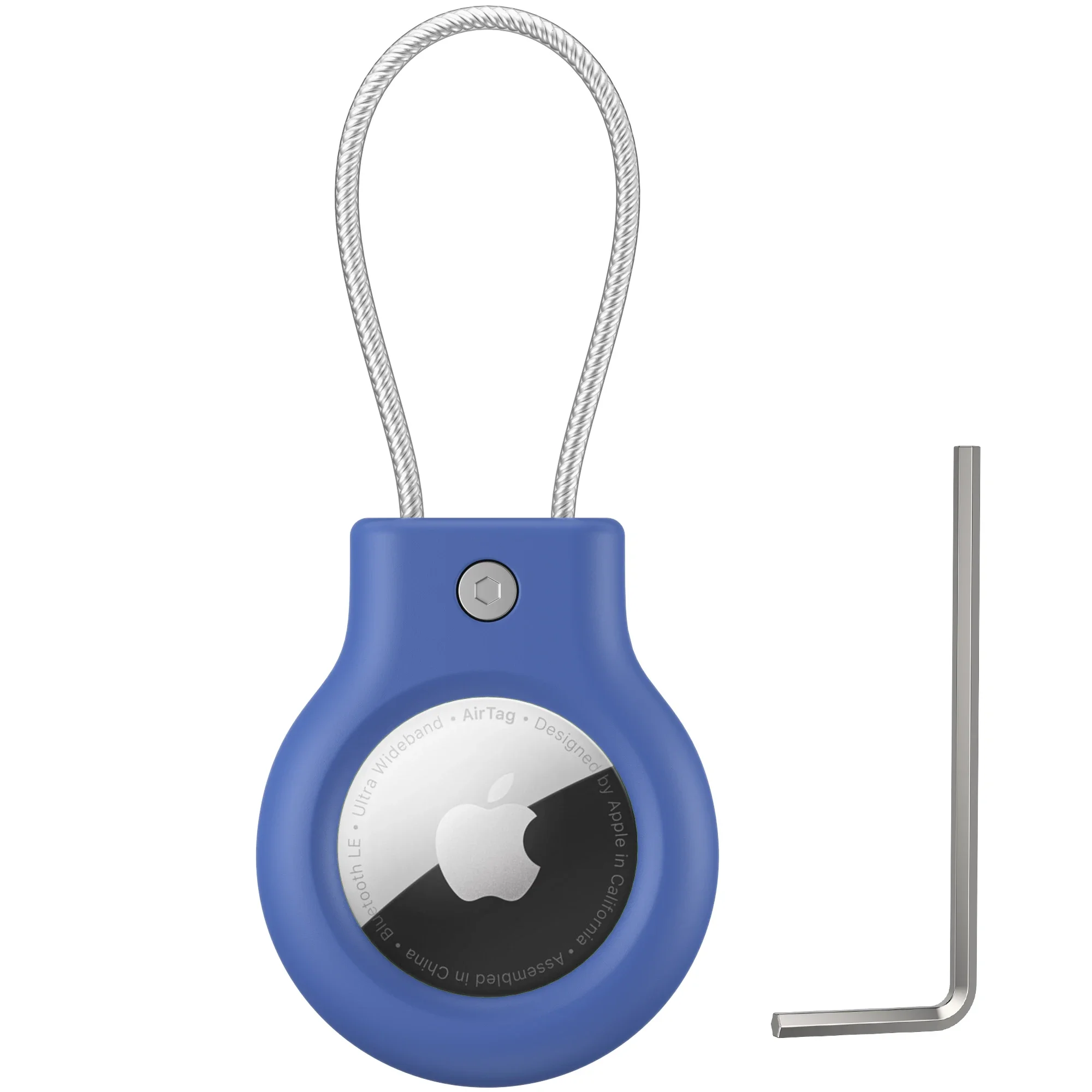 Premium 360° Protective AirTag Cover with Metal Keychain and Hex Wrench Kit