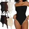 Off Shoulder Bustier Tube Top Strapless Bodysuit Women Thongs Shapewear Tummy Control Body Shaper Waist Trainer Skinny Underwear