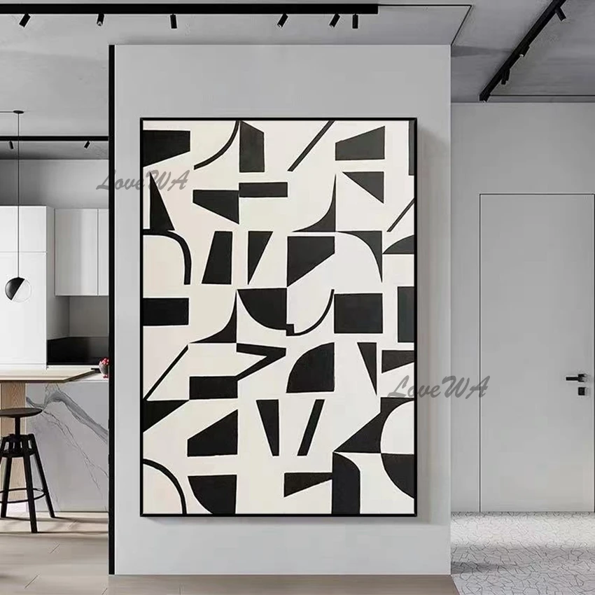 100%Handpainted Geometric Abstract Painting New Arrival Oil Painting New Arrival Hand-painted Wall Art Wall Art For Room Unframe
