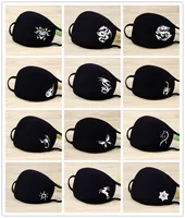Fashion Face Mask Dragon Butterfly Scorpion deer Cartoon Anime Masks Half Face Mouth Muffle Dustproof Masks Anti-dust Black Mask 1