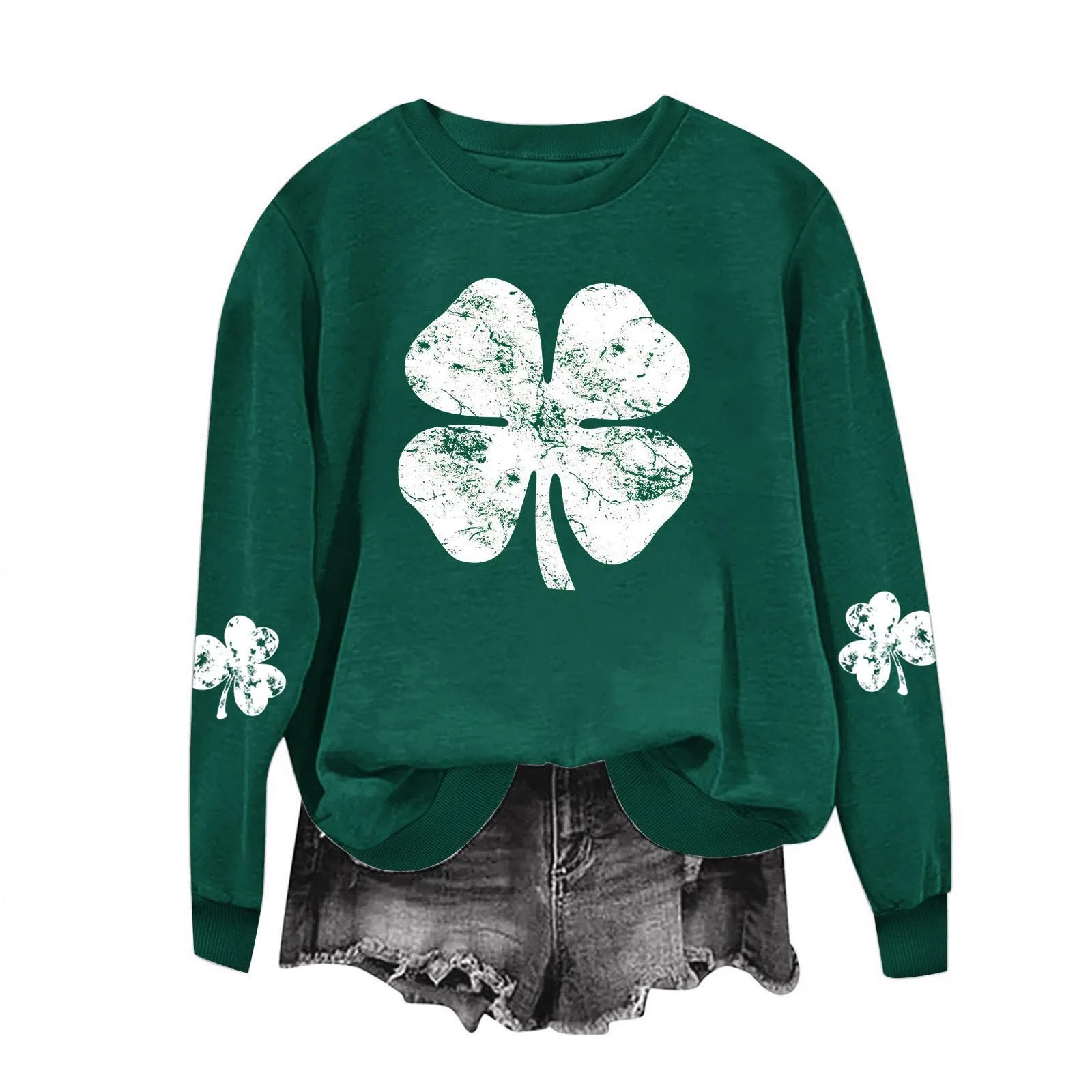 

Women Long Sleeve Crewneck Sweatshirts Oversized Funny St. Patrick's Irish Shirts Pullover New Fashion Hoodies & Sweatshirt Wome
